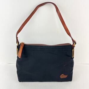 Dooney Bourke Black Nylon Baguette Pouchette Bag Purse